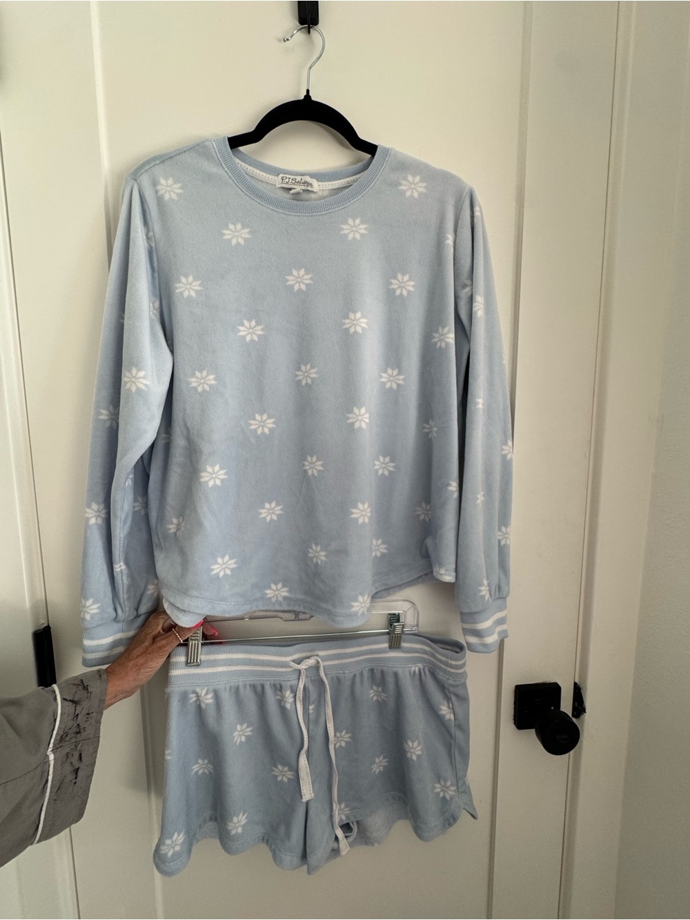 PJ Salvage Powder Blue Striped Crewneck Sweatshirt